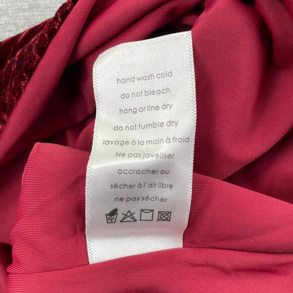 Naked Wardrobe Bodysuit Womens M Red Plush Velvet Tube Strapless Romantic Glam - Picture 8 of 12